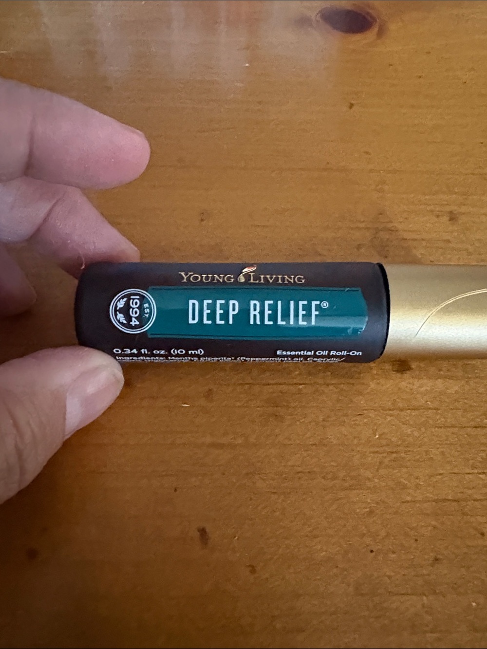 Young Living Deep Relief Roll-On — Teal & Gold Accent